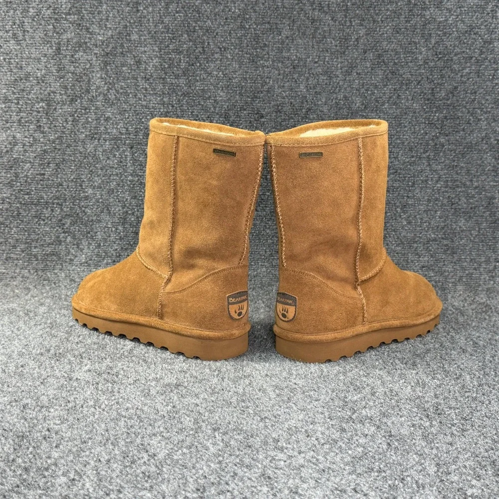 BearPaw Helen Tall Winter‎ Boots Women's 8W Hickory Suede Shearling Pull On Snow